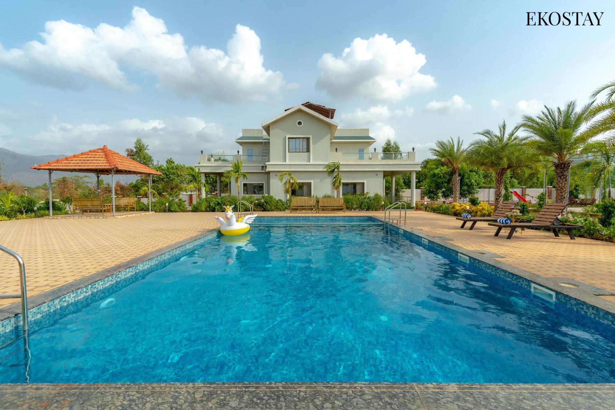 Ekostay Gold Palm Estate I Cricket Turf I Rain Dance I 2 Acre Property คาร์จัต ภายนอก รูปภาพ