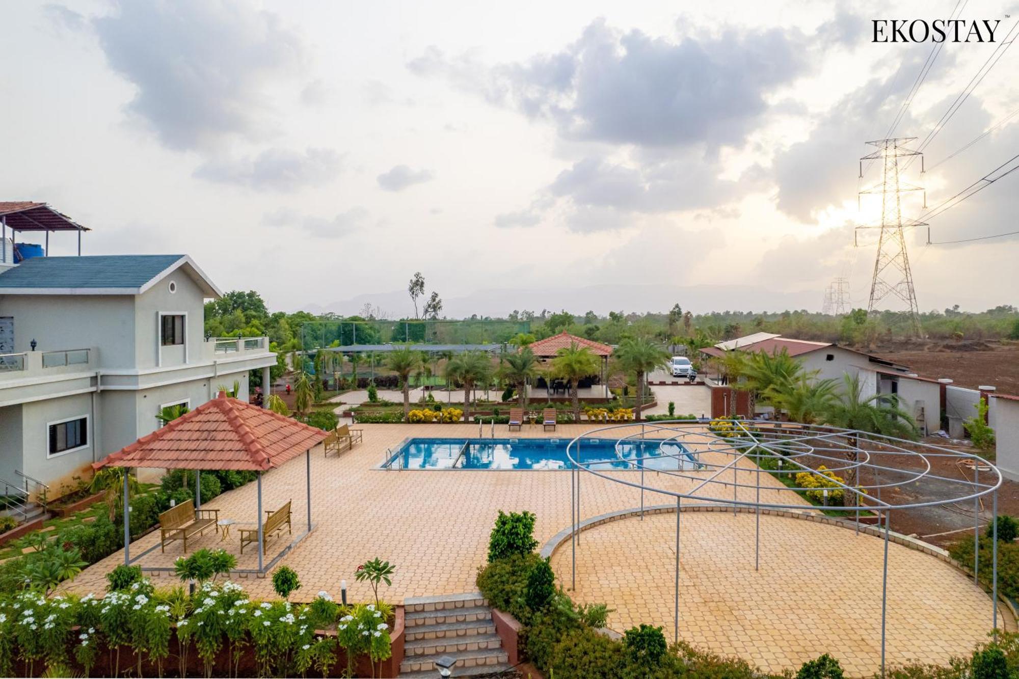 Ekostay Gold Palm Estate I Cricket Turf I Rain Dance I 2 Acre Property คาร์จัต ภายนอก รูปภาพ