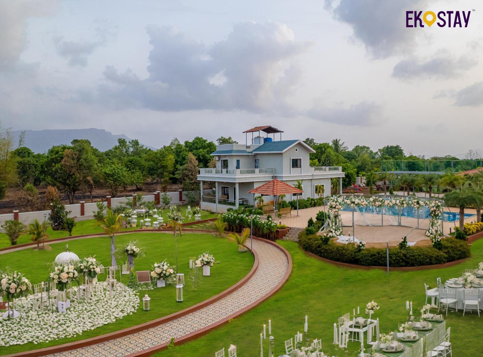 Ekostay Gold Palm Estate I Cricket Turf I Rain Dance I 2 Acre Property คาร์จัต ภายนอก รูปภาพ