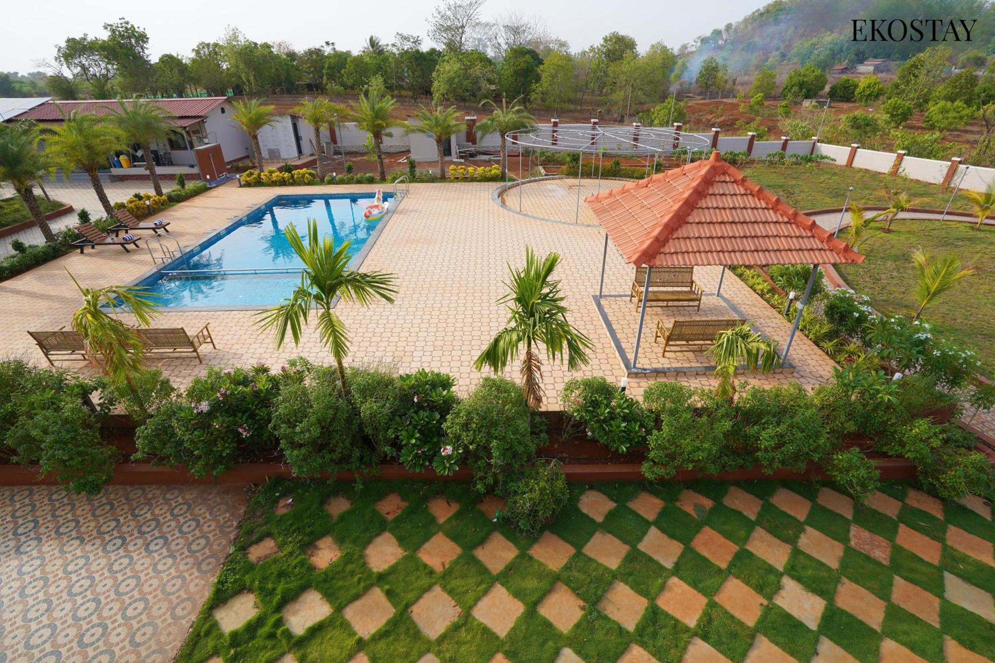 Ekostay Gold Palm Estate I Cricket Turf I Rain Dance I 2 Acre Property คาร์จัต ภายนอก รูปภาพ